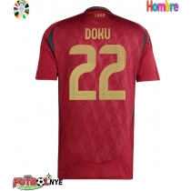 Camiseta Bélgica Jeremy Doku #22 Primera Equipación Eurocopa 2024 manga corta